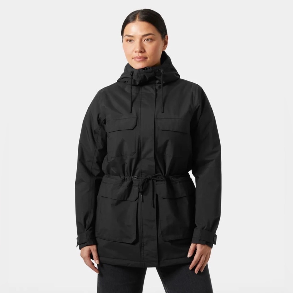 Helly Hansen Women's Boyne Ins Parka 2.0 Black Waterproof Hooded Jacket Size S